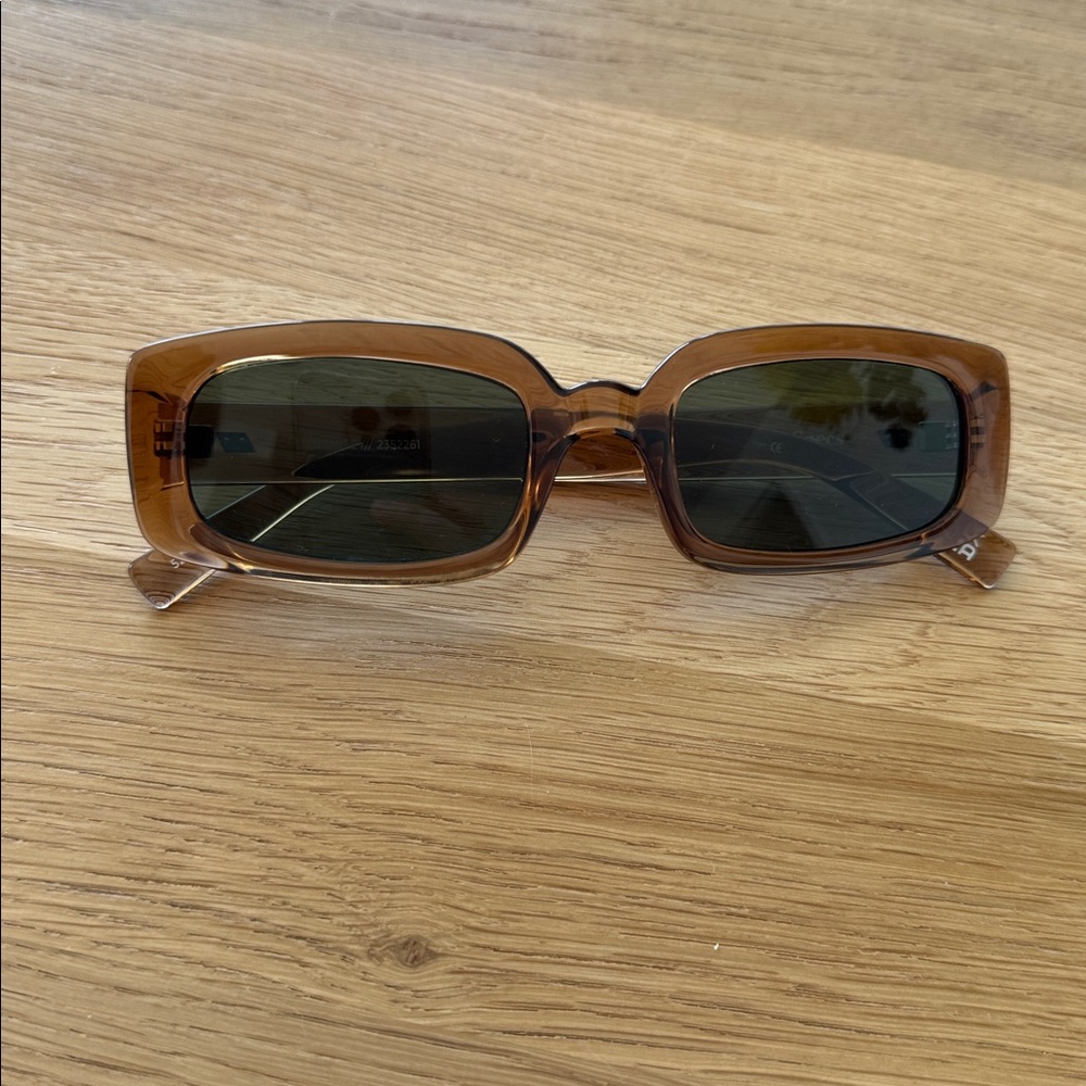 Le Specs Dark Brown Rectangular Sunglasses - image 1